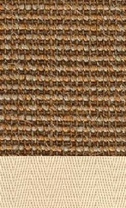 Sisal Salvador bronze 064 tæppe med kantbånd i natur farve 000